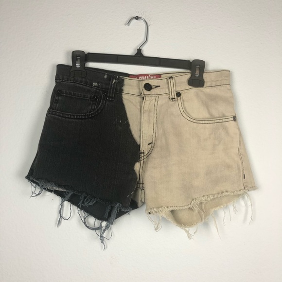 bleached black shorts